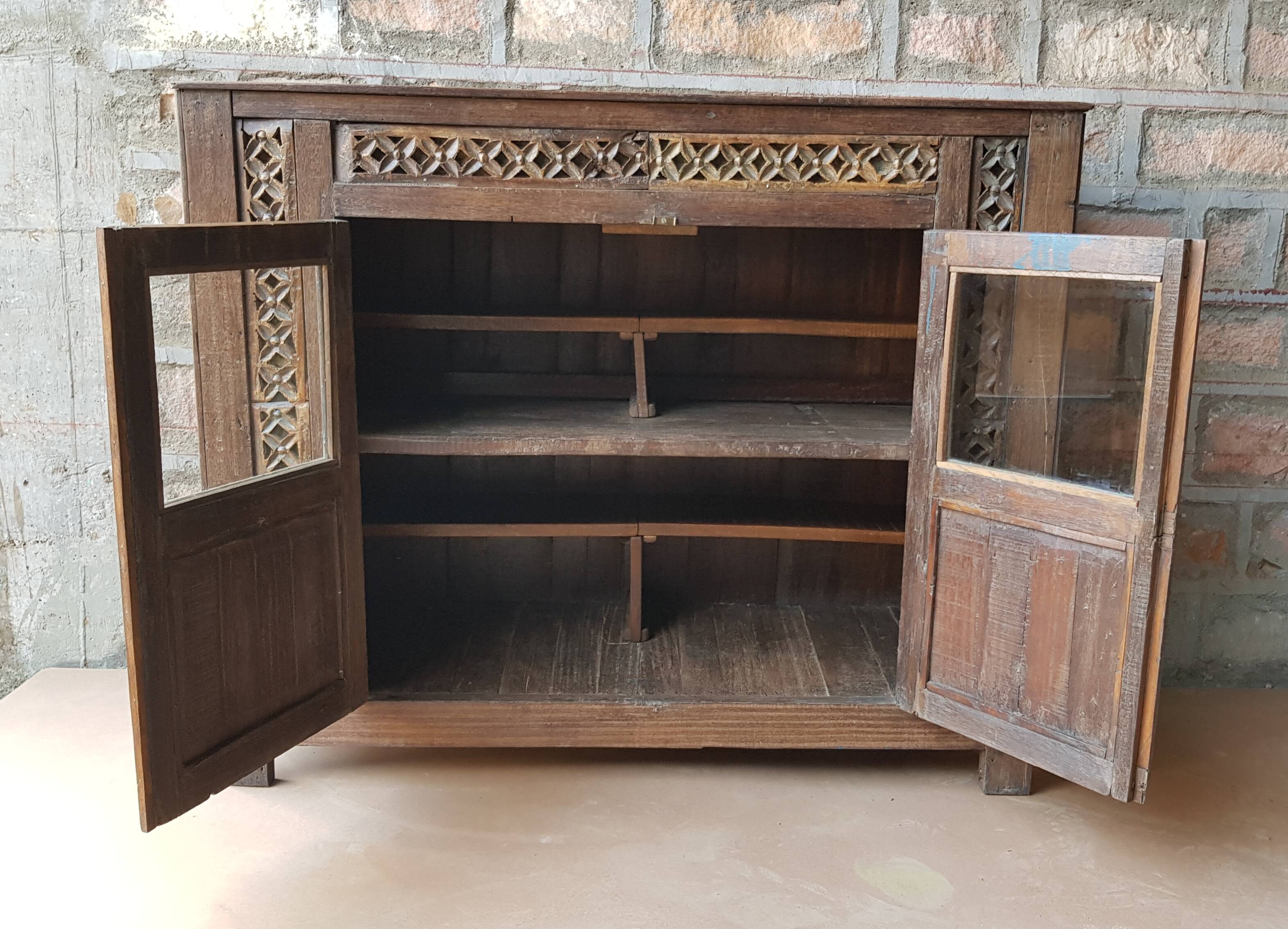 Ancient tribal buffet in Burmese teak