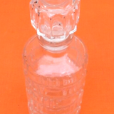 Cylindrical bottle " lever " transparent glass 1970