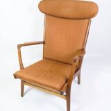 Armchair Model AP 15 Made In Oak With Orange Fabric By Hans J. Wegner For AP Chair From 1950s