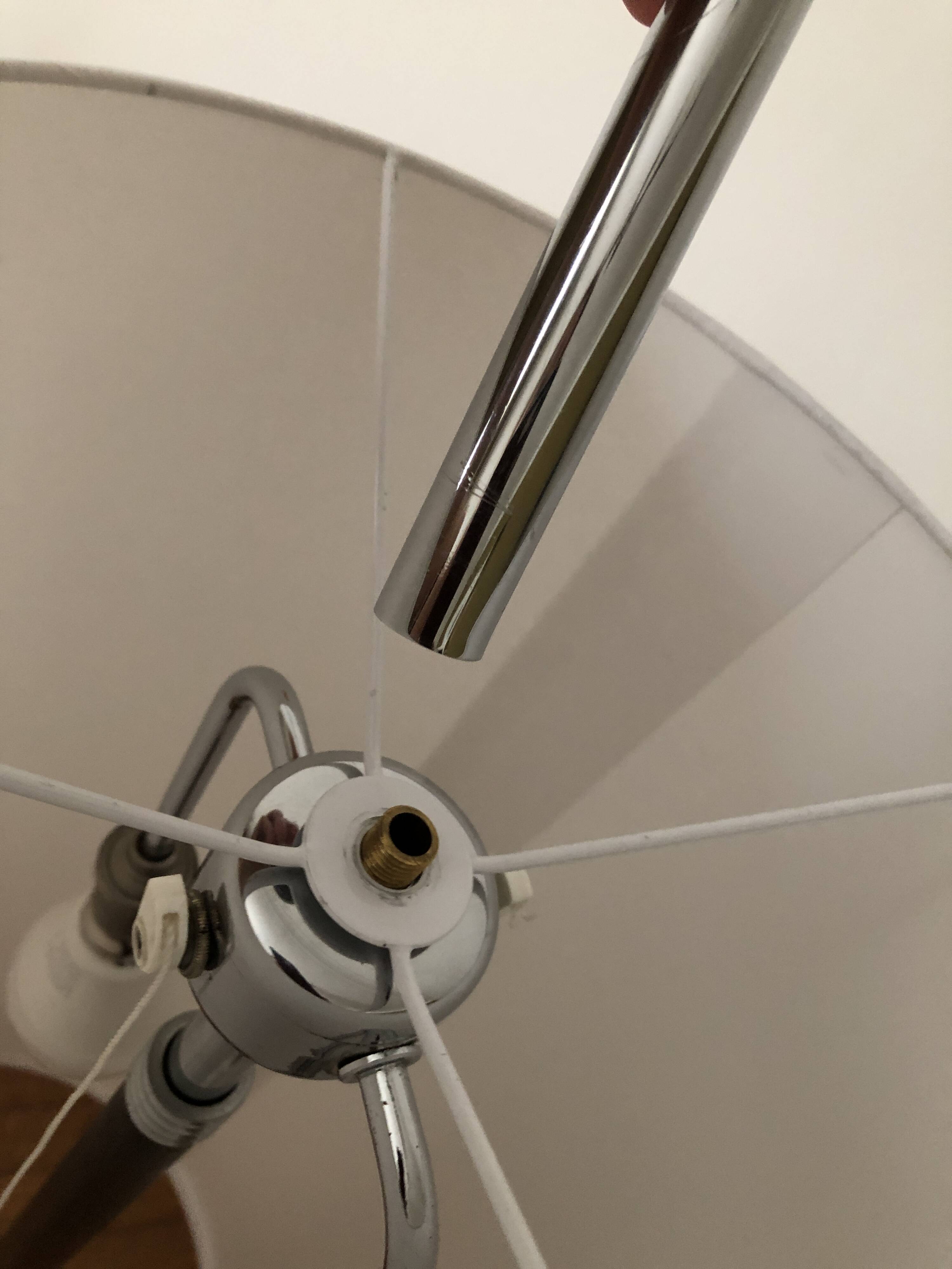 Monix floor lamp, height adjustable in chrome and wood - Paris 1960