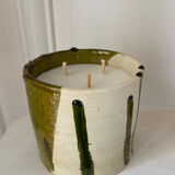 Candle in Tamegroute bi color, green tea