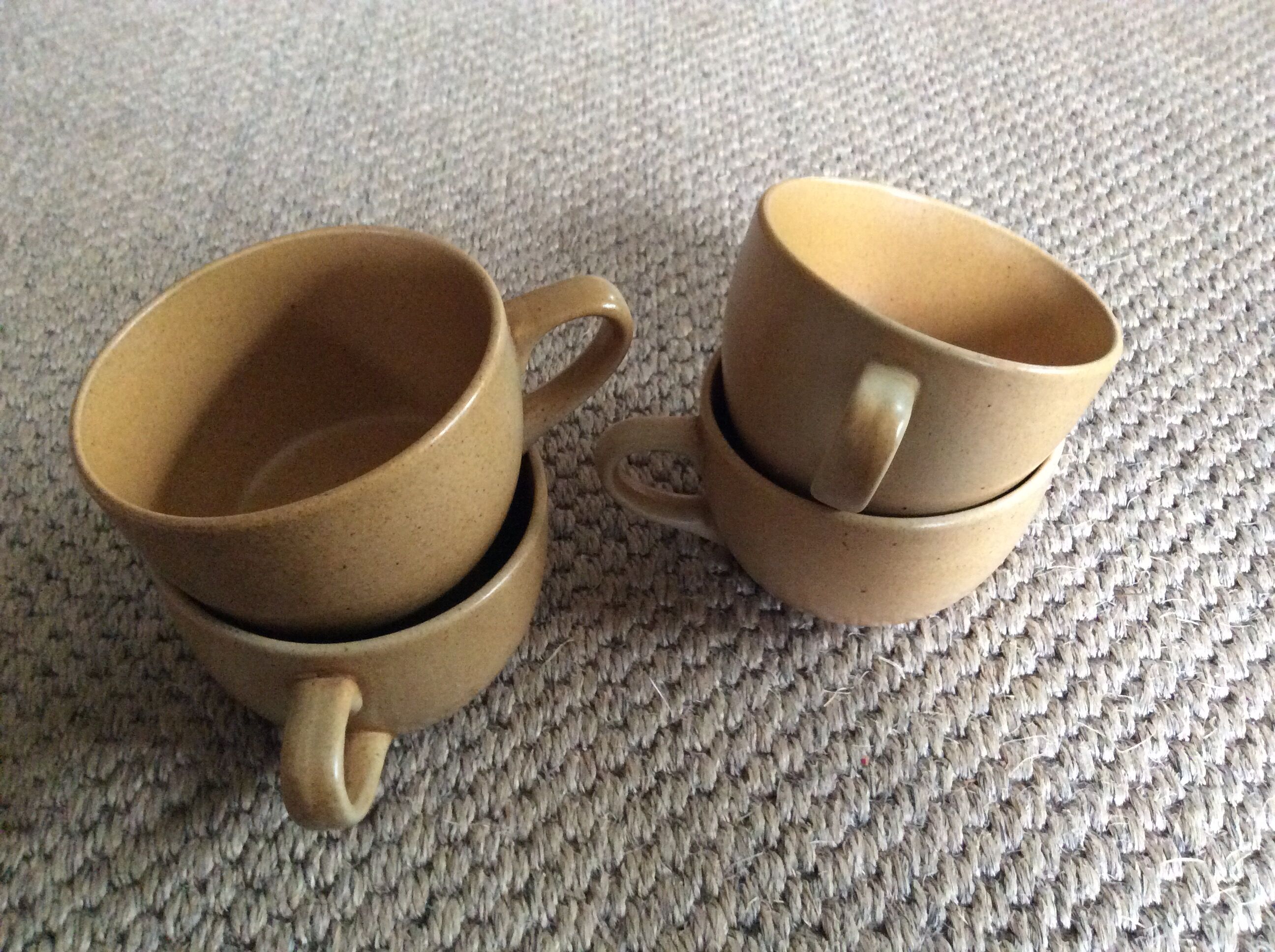 Series of 4 sandstone cups