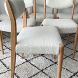 Vintage chairs 60s fully restored with a curly fabric