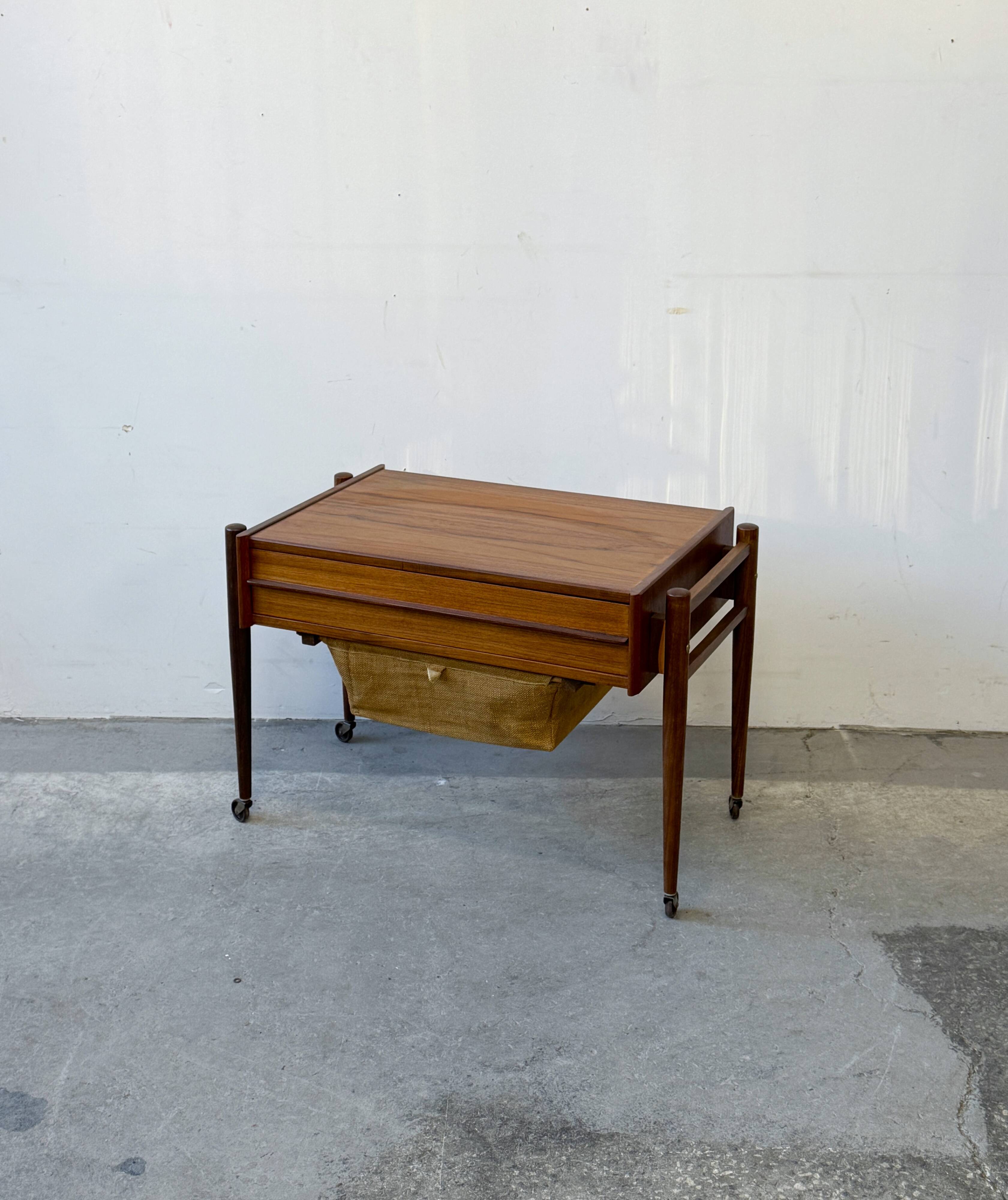 Mobile sewing table, N. Simonsen, Denmark 1960s, mid-century, vintage