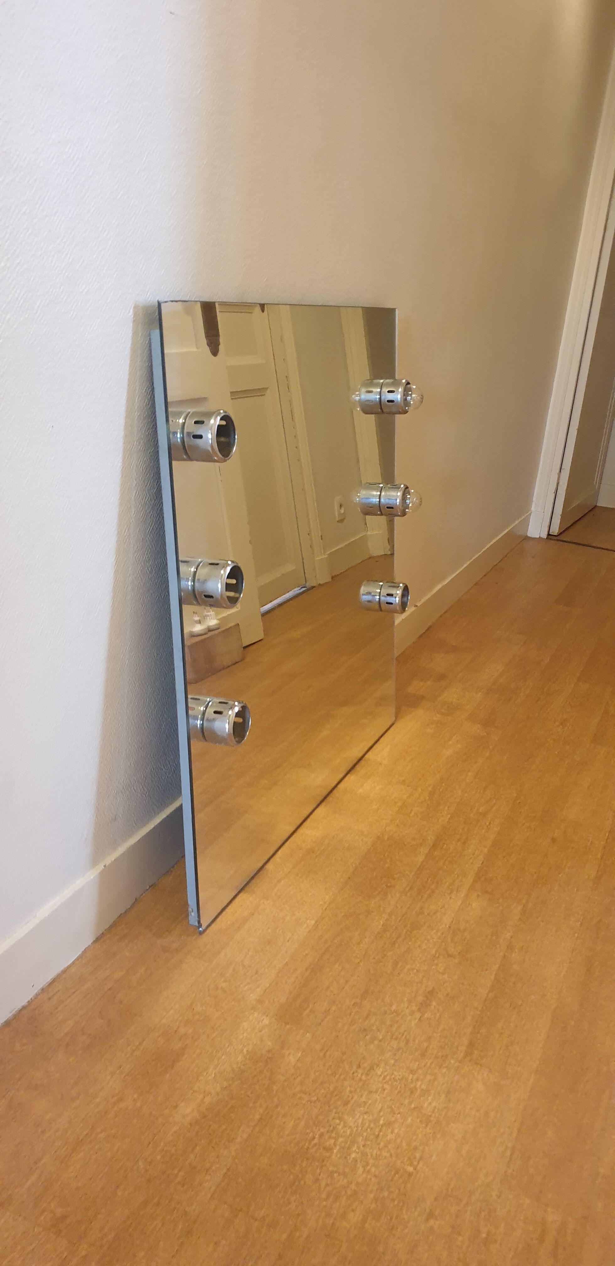 Large vintage bright mirror 80x80cm