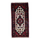 Handmade vintage Persian Hamadan rug 61cm x 123cm 1970s