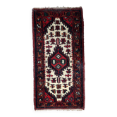 Handmade vintage Persian Hamadan rug 61cm x 123cm 1970s
