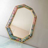 Vintage wooden flower mirror 1980