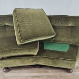 70s corner sofa in green fabric