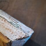 Vintage oil painting on wood pattern vase of flowers still life signed