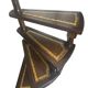 English library staircase wood and leather 20th century