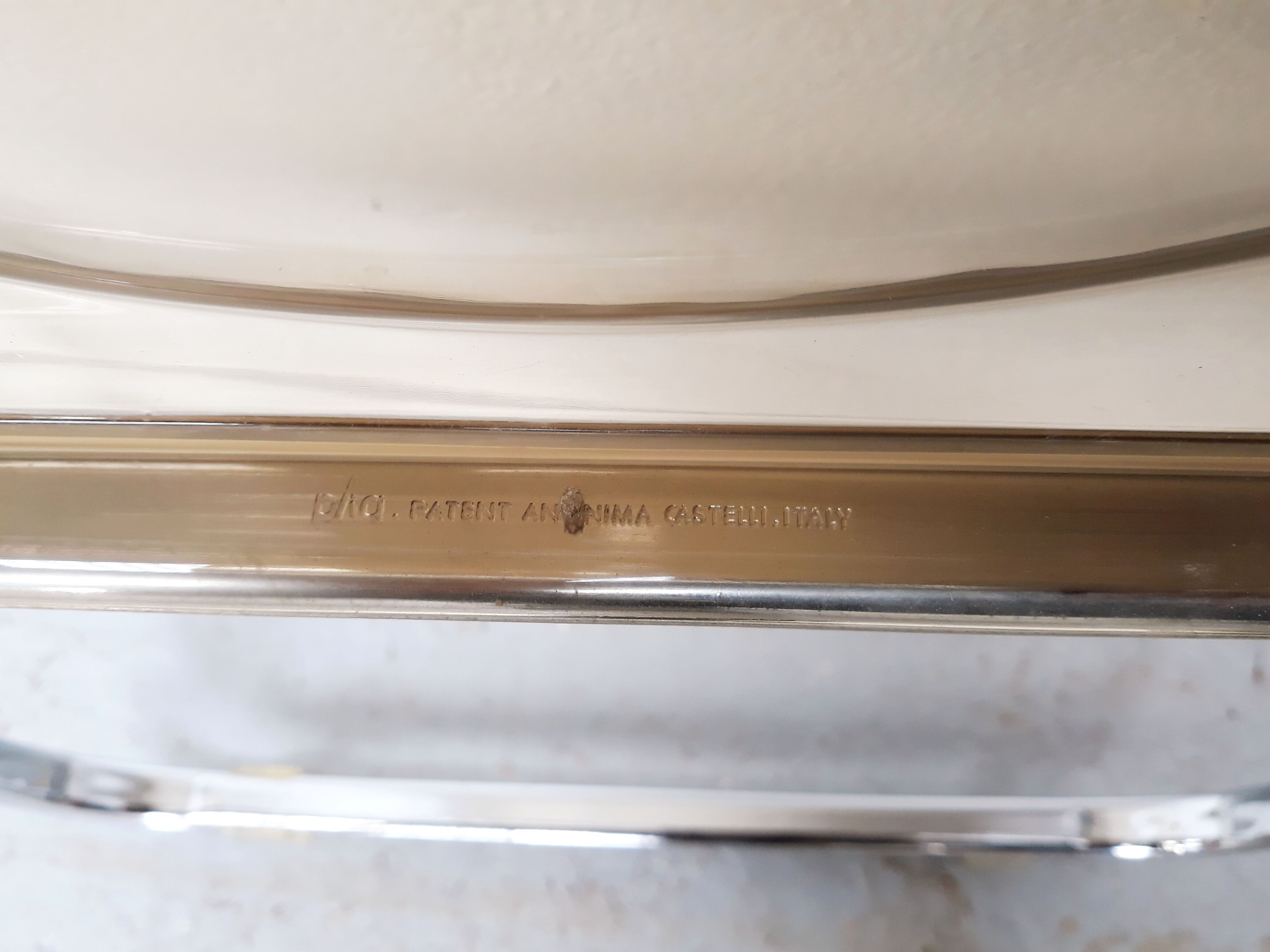 6 vintage Chairs Giancarlo Piretti "plia" 1970 chrome and Plexiglas