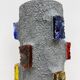 Brutalist table lamp metal and glass, 1970s