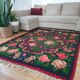 Moldavian wool handwoven floral rug - 210x162cm