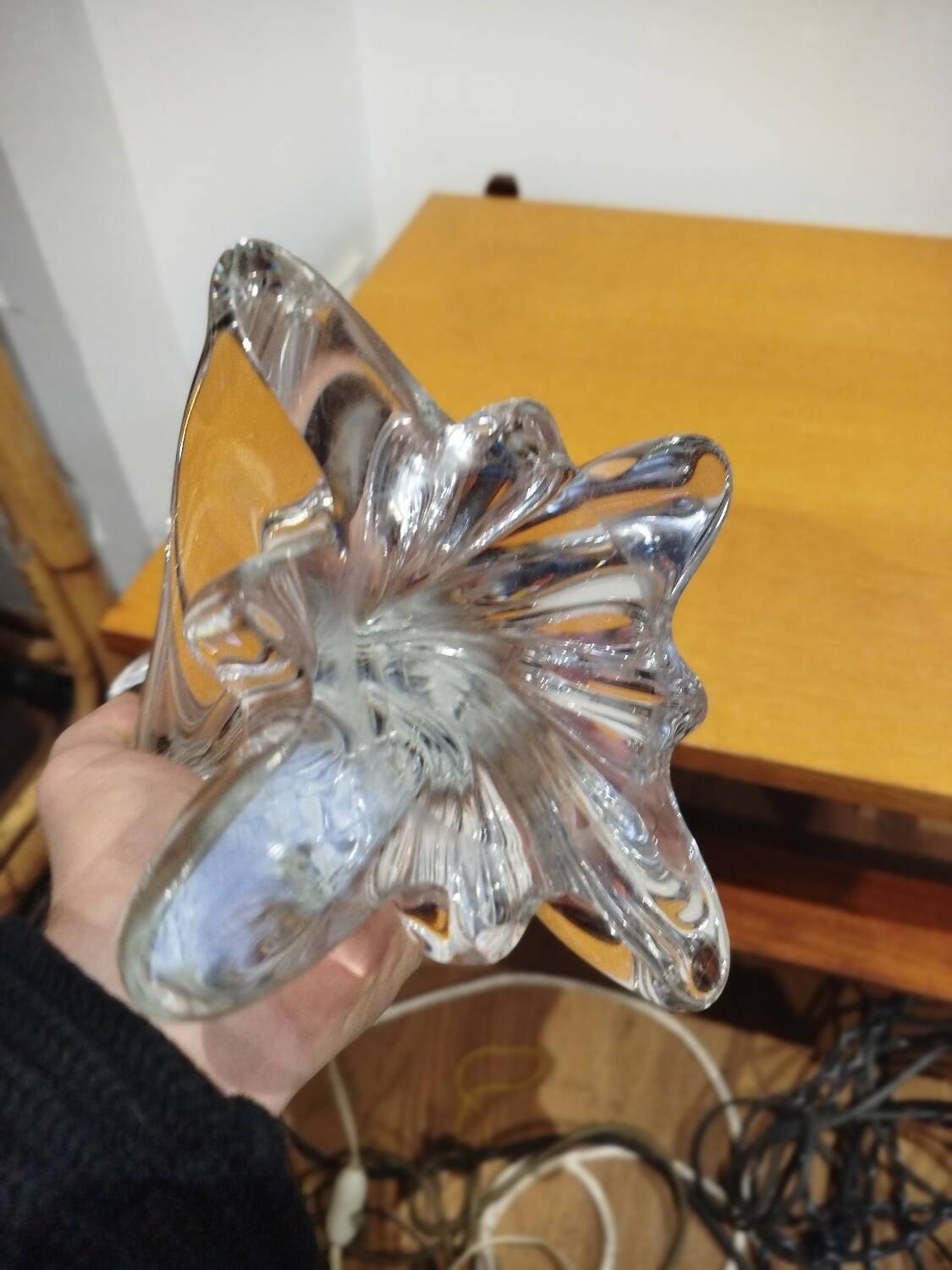 Pied de lampe en cristal Baccarat signé – France – années 70