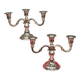 Pair of candlesticks. Silver-plated metal.
