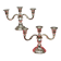 Pair of candlesticks. Silver-plated metal.