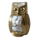 Owls or owls in brass and mother-of-pearl