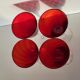 4 large red blown glass stemmed glasses 320 ml
