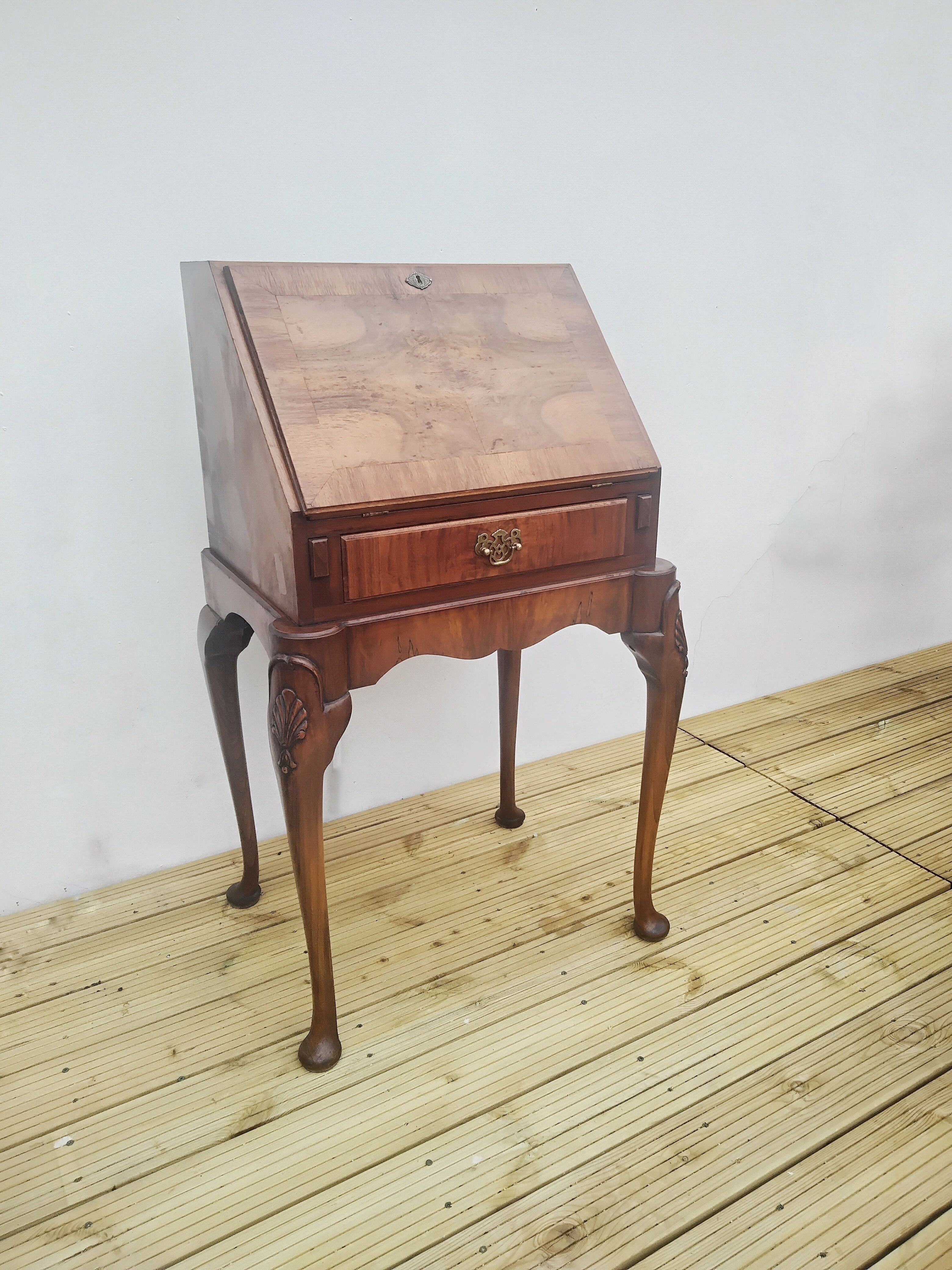 Antique 1920s burr walnut bureau