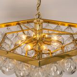 Extra-large glass Tulip chandelier by Kaiser, Germany, 1960s.