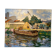 Old painting, barge at the dock, signed Maurice Pannetier, 70s/80s