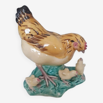 Statuette poule et ses poussins manufacture Shiwan années 50
