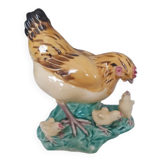 Statuette hen and chicks manufacture Shiwan 50s
