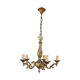 Louis XV-style chandelier in brass with 5 arms of light