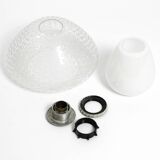 Original large Mid Century double glass ceiling lamp by Wilhelm Wagenfeld f