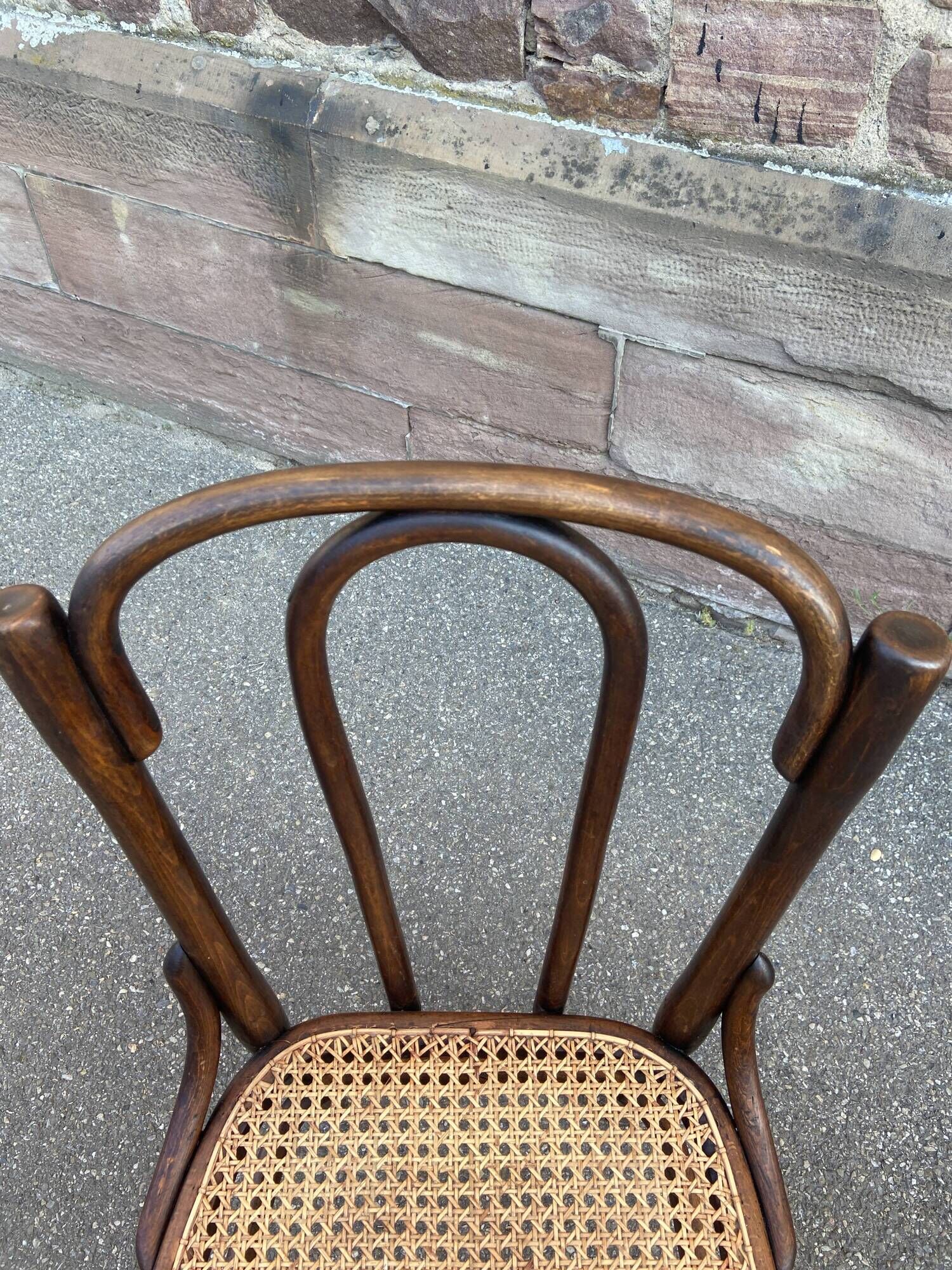 Set of 6 mismatched Viennese bistro restaurant chairs from the 1920s