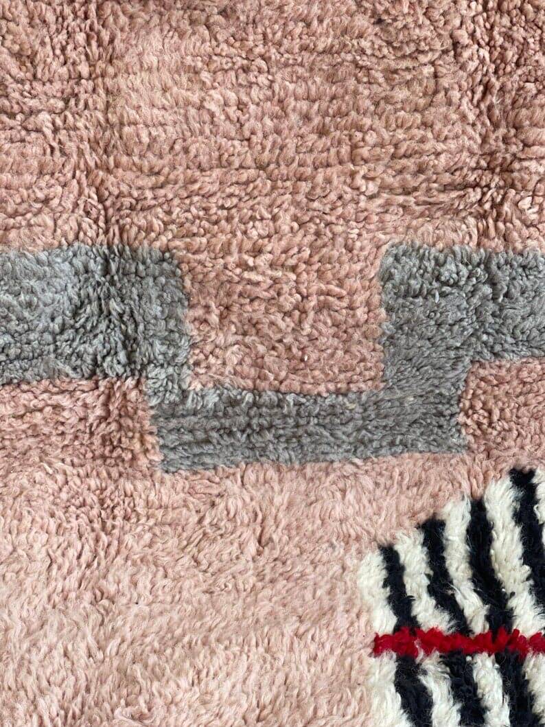 Handmade traditional natural wool rug size 1/2 m