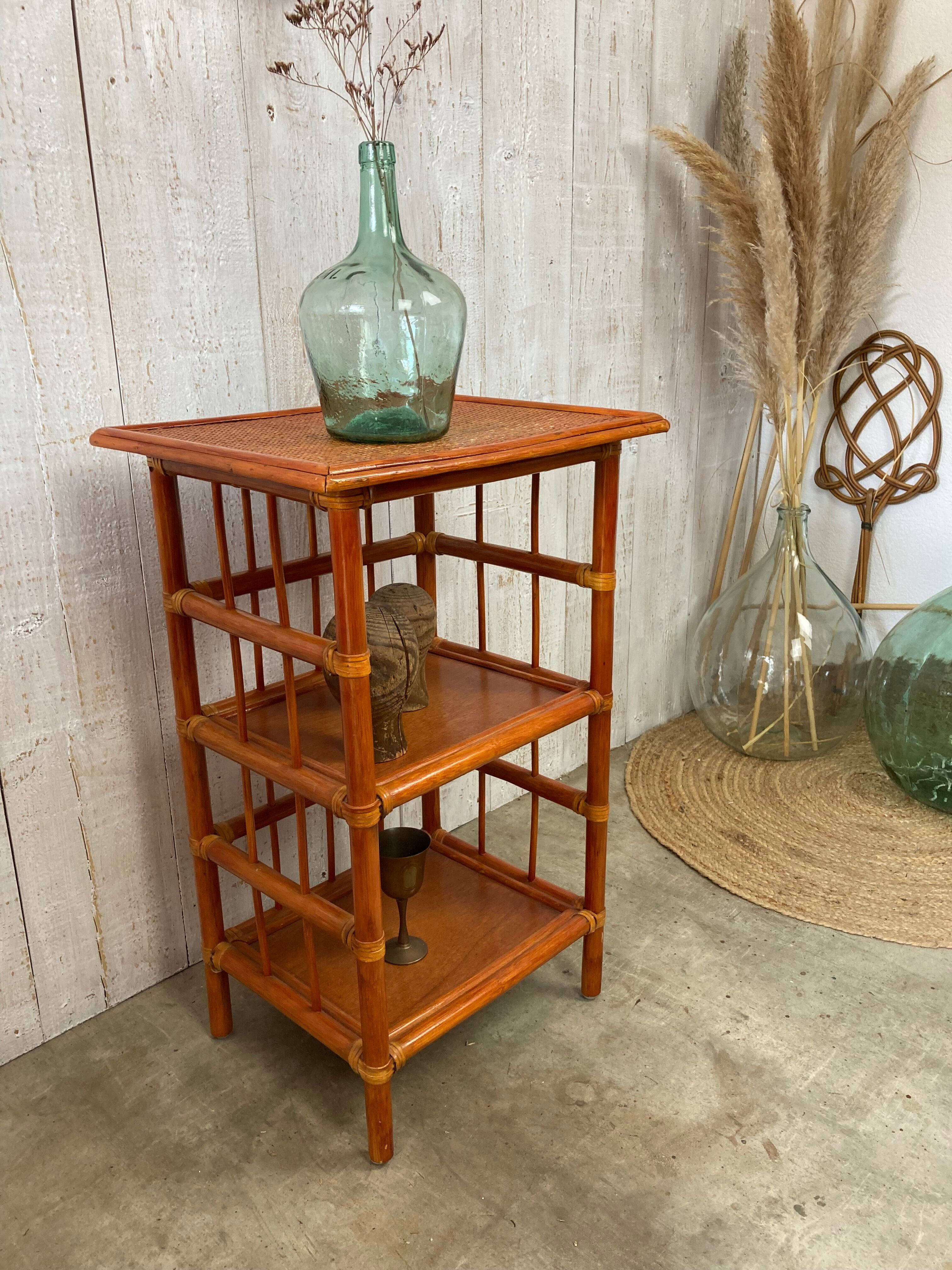 Rattan shelf