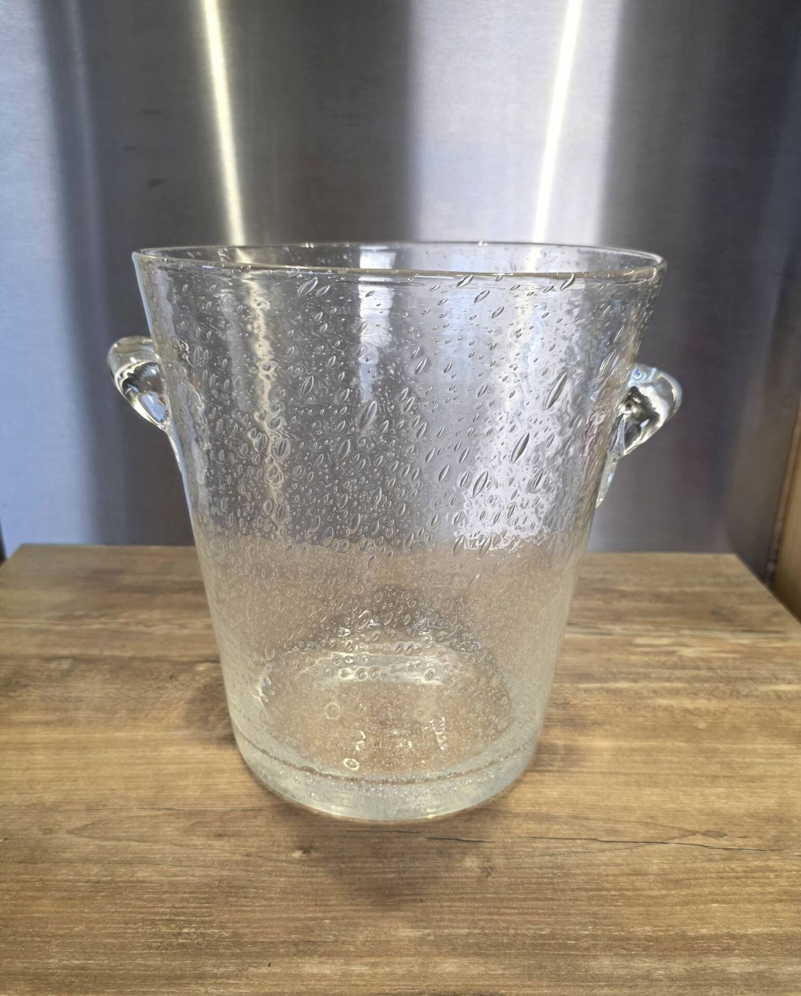 Grand seau à champagne / rafraîchisseur et sa louche Verre bullé Biot