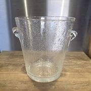 Grand seau à champagne / rafraîchisseur et sa louche Verre bullé Biot