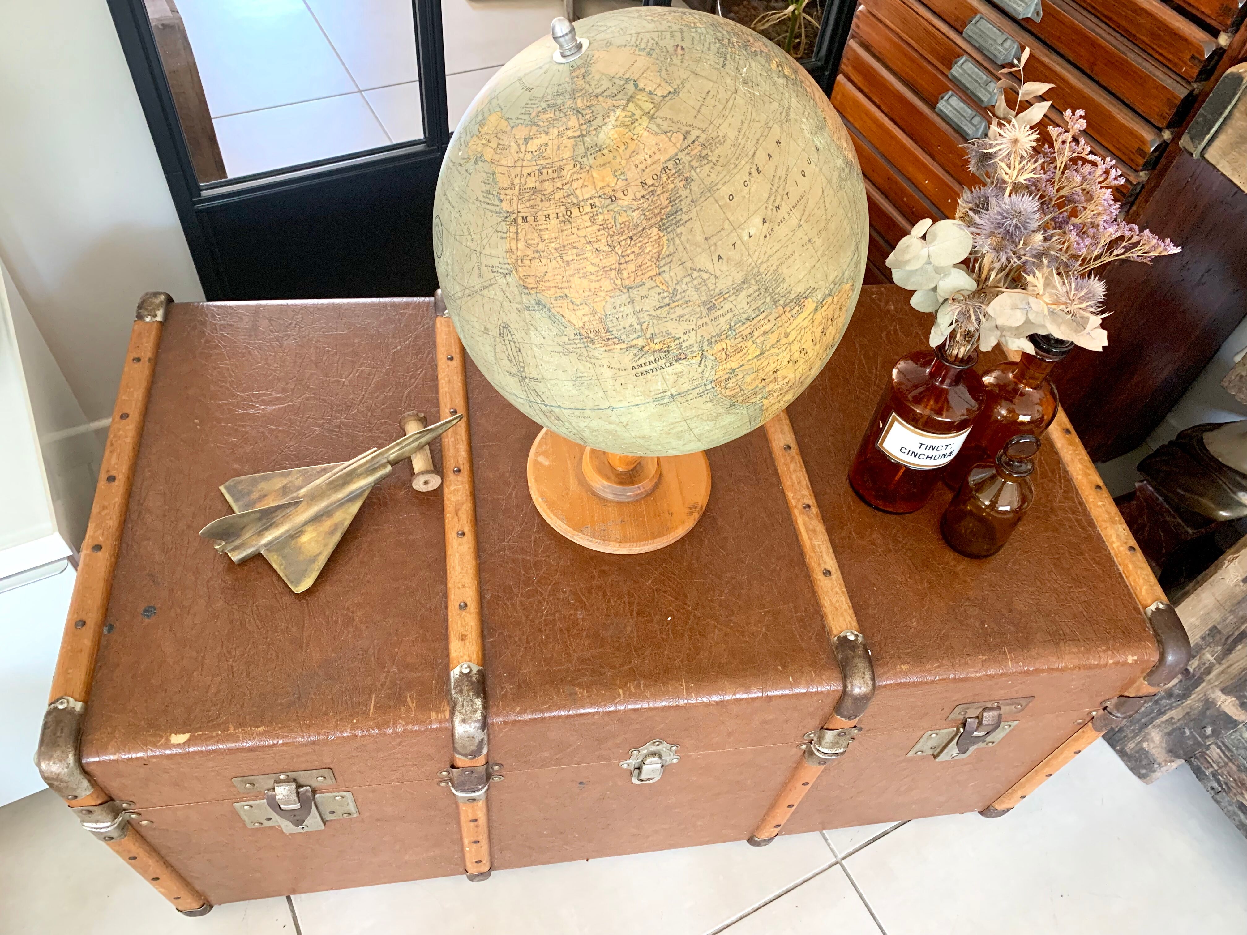 Old  vintage travel trunk