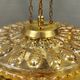 Ceiling-hanging lamp in glass with prisms and metal details