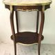 Pedestal table Louis XVI style wood marble brass