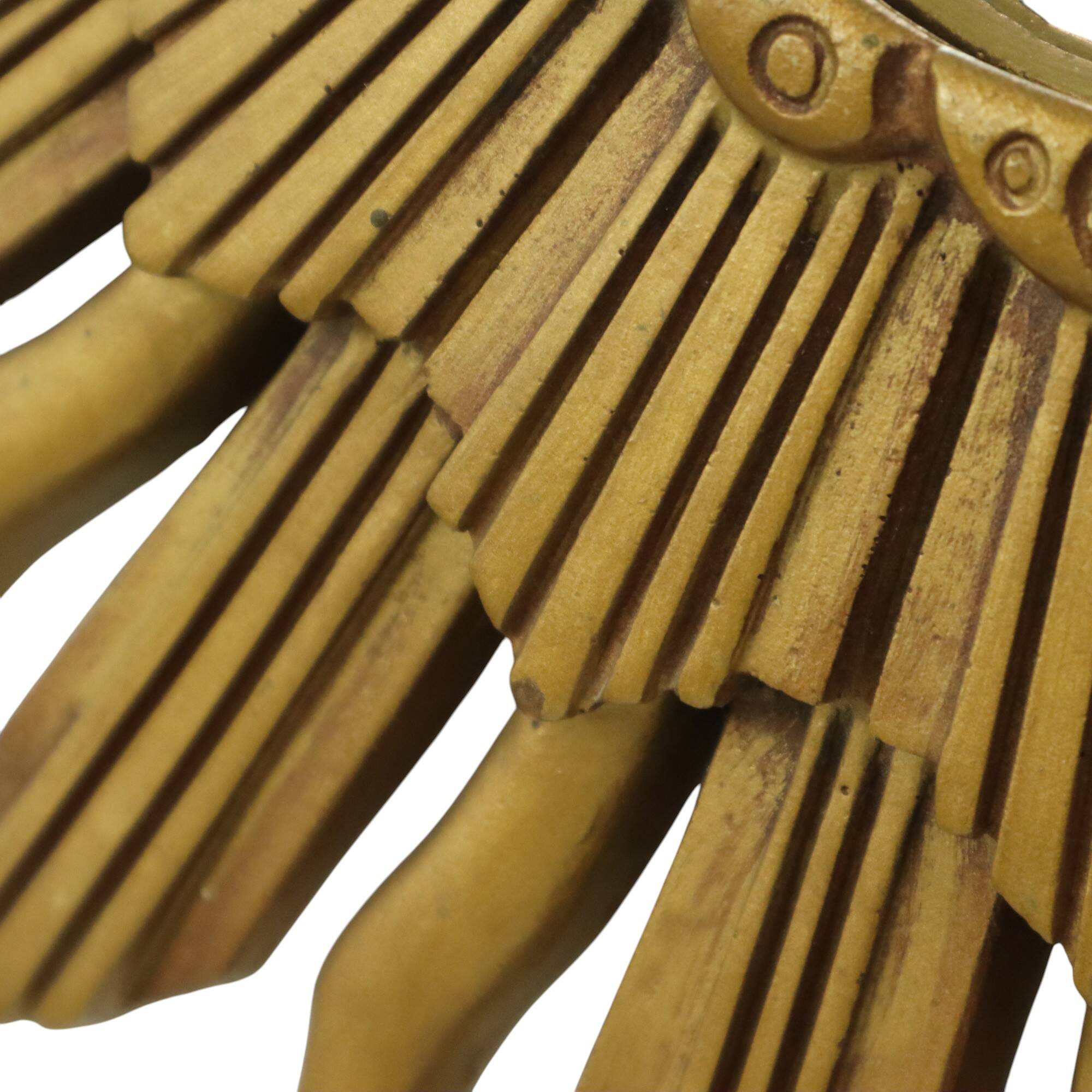 Vintage Sun Mirror Sunburst Mirror Convex Gold Resin 48cm