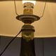 Blown glass lamp painted with a floral design, early 20th century.