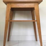 1950 compass foot pedestal table in light wood, side table, side table
