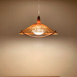 Raffia bast and teak pendant lamp by Temde