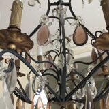 Old wrought iron chandelier with grapevines XIX