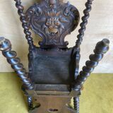 Duo of carved wooden chairs