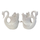 Swan pot holder pair porcelain ceramic vase decoration