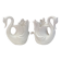 Swan pot holder pair porcelain ceramic vase decoration