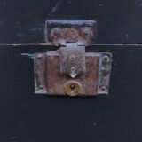 Old blackened wooden chest 19th