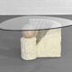 Table basse vintage de forme libre en marqueterie de pierre, 1980s