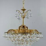 Hollywood Regency chandelier with crystal glass shades by Ernst Palme, Germany, 1960s