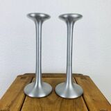 Pair of aluminium candle holders Kagla by Carl Ojerstam for Ikea
